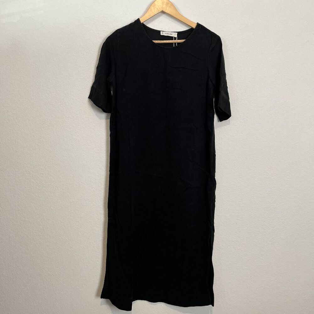 Everlane Buttersoft Black The Relaxed T-Shirt Midi Dress Women's Size XS NWT - Picture 2 of 5